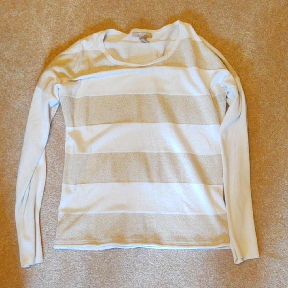 Gold and cream striped sweater
